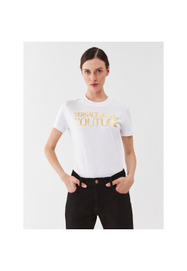 Versace Jeans Couture Тишърт 75HAHT01 Бял Regular Fit - Pepit.bg