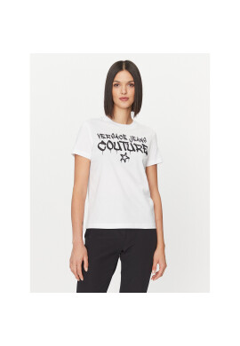 Versace Jeans Couture Тишърт 75HAHT16 Бял Regular Fit - Pepit.bg