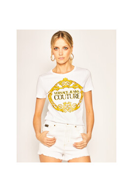 Versace Jeans Couture Тишърт B2HVA7E0 Бял Regular Fit - Pepit.bg