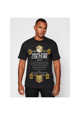 Versace Jeans Couture Тишърт B3GZB7TL Черен Regular Fit - Pepit.bg