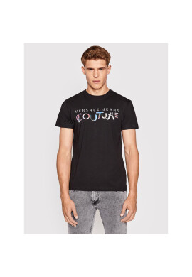 Versace Jeans Couture Тишърт Logo 73GAHF05 Черен Regular Fit - Pepit.bg