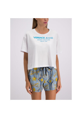 Versace Jeans Тишърт B2HTB7T6 Бял Regular Fit - Pepit.bg