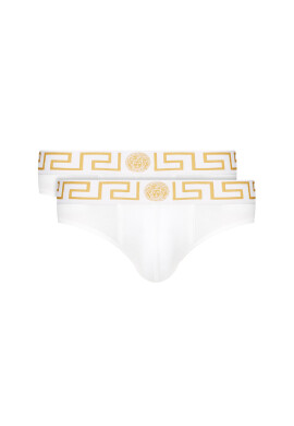 Versace Комплект 2 чифта слипове Greca AU10180 Бял - Pepit.bg