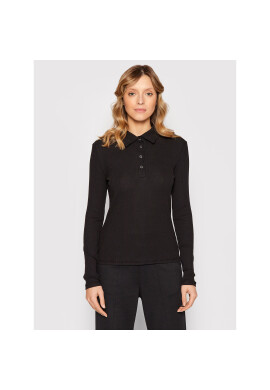 Vila Тениска с яка и копчета Lolia 14072988 Черен Slim Fit - Pepit.bg
