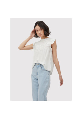 Vila Блуза Visia 14075227 Бял Loose Fit - Pepit.bg