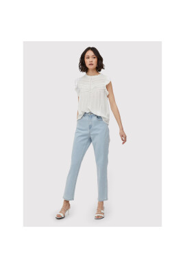Vila Блуза Visia 14075227 Бял Loose Fit - Pepit.bg