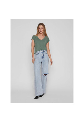 Vila Тишърт Modala 14074847 Зелен Relaxed Fit - Pepit.bg