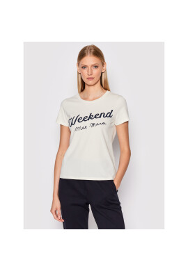 Weekend Max Mara Тишърт Cacao 59760429 Бял Regular Fit - Pepit.bg