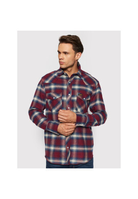 Wrangler Риза Heritage W5D15MP32 Бордо Regular Fit - Pepit.bg