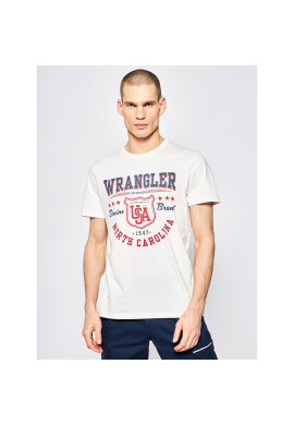 Wrangler Тишърт Americana W7M8D3737 Бял Regular Fit - Pepit.bg