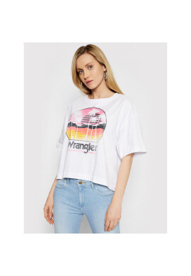 Wrangler Тишърт Boxy W7S2GF989 Бял Relaxed Fit - Pepit.bg