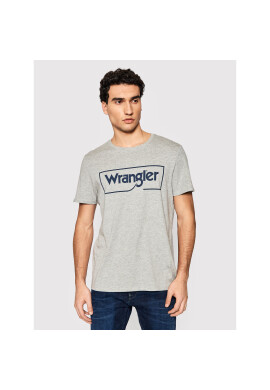 Wrangler Тишърт Frame Logo W7H3D3X37 Сив Regular Fit - Pepit.bg
