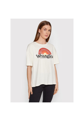 Wrangler Тишърт Girlfriend W7R9GHC11 Бял Regular Fit - Pepit.bg
