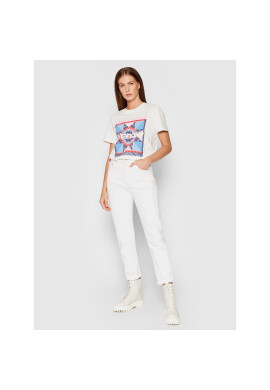 Wrangler Тишърт High Rib W7N9D3 Бял Regular Fit - Pepit.bg