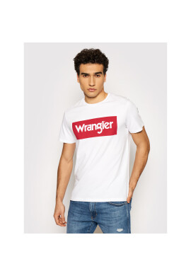 Wrangler Тишърт Logo Tee W742FK989 Бял Regular Fit - Pepit.bg