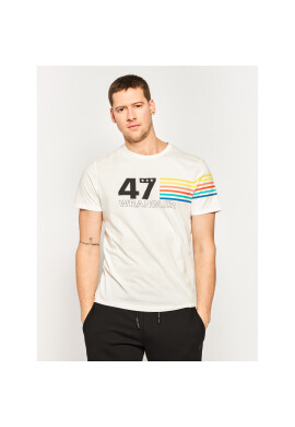 Wrangler Тишърт Rainbow W7F1FK737 Бял Regular Fit - Pepit.bg