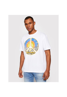 Wrangler Тишърт Ss Car Tee W7APGF989 Бял Regular Fit - Pepit.bg