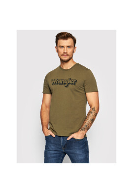 Wrangler Тишърт Ss Logo Tee W7J4D3XIX Зелен Regular Fit - Pepit.bg