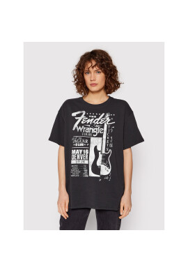 Wrangler Тишърт FENDER W7FGGFXV6 Черен Oversize - Pepit.bg