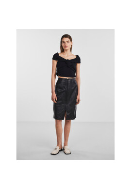 YAS Кожена пола 26030369 Черен Regular Fit - Pepit.bg