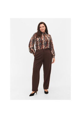 Zizzi Блуза M02356A Кафяв Regular Fit - Pepit.bg