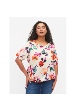Zizzi Блуза M58824B Бял Regular Fit - Pepit.bg