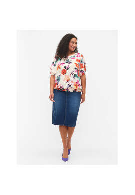 Zizzi Блуза M58824B Бял Regular Fit - Pepit.bg