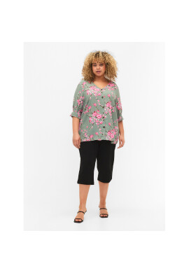 Zizzi Блуза V00040O Зелен Loose Fit - Pepit.bg