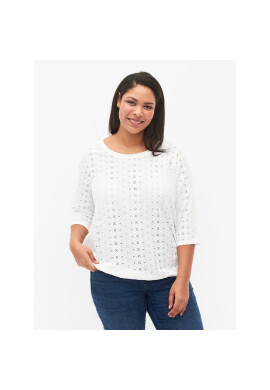 Zizzi Блуза V50249B Бял Loose Fit - Pepit.bg