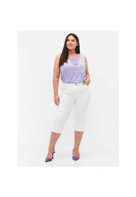 Zizzi Дънкови шорти O10305H Бял Slim Fit - Pepit.bg