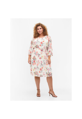 Zizzi Лятна рокля CA06015A Бял Regular Fit - Pepit.bg