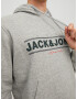 JACK & JONES Суичър 'FRIDAY' сив меланж / светлочервено / черно - Pepit.bg