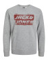 JACK & JONES Суичър сив меланж / тъмночервено - Pepit.bg