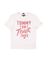 TOMMY HILFIGER Тениска 'TOMMY ON TOUR' бяло / червен меланж - Pepit.bg