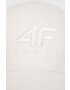 4F Памучна шапка с козирка в бяло с изчистен дизайн - Pepit.bg