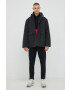 4F Суичър в черно с качулка с десен - Pepit.bg