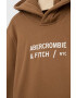 Abercrombie & Fitch Детски суичър в зелено с качулка с апликация - Pepit.bg