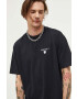 Abercrombie & Fitch Памучна тениска в черно с принт - Pepit.bg