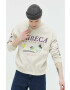 Abercrombie & Fitch Суичър в бежово с принт - Pepit.bg