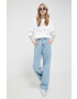 Abercrombie & Fitch Суичър в бяло с апликация - Pepit.bg