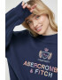 Abercrombie & Fitch Суичър в тъмносиньо с апликация - Pepit.bg