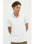 Abercrombie & Fitch Тениска с яка в бяло с десен - Pepit.bg