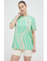 adidas by Stella McCartney Памучна тениска в зелено - Pepit.bg
