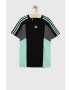 adidas Детска памучна тениска U 3S CB TEE в черно с десен - Pepit.bg