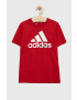 adidas Детска памучна тениска U BL в червено с принт - Pepit.bg