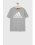 adidas Детска памучна тениска U BL в сиво с принт - Pepit.bg