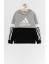 adidas Детски суичър в черно с изчистен дизайн - Pepit.bg