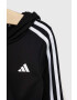 adidas Детски суичър в черно с качулка с апликация - Pepit.bg