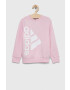 adidas Детски суичър LK в розово с принт - Pepit.bg