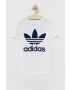 adidas Originals Детска памучна тениска в бяло с принт - Pepit.bg